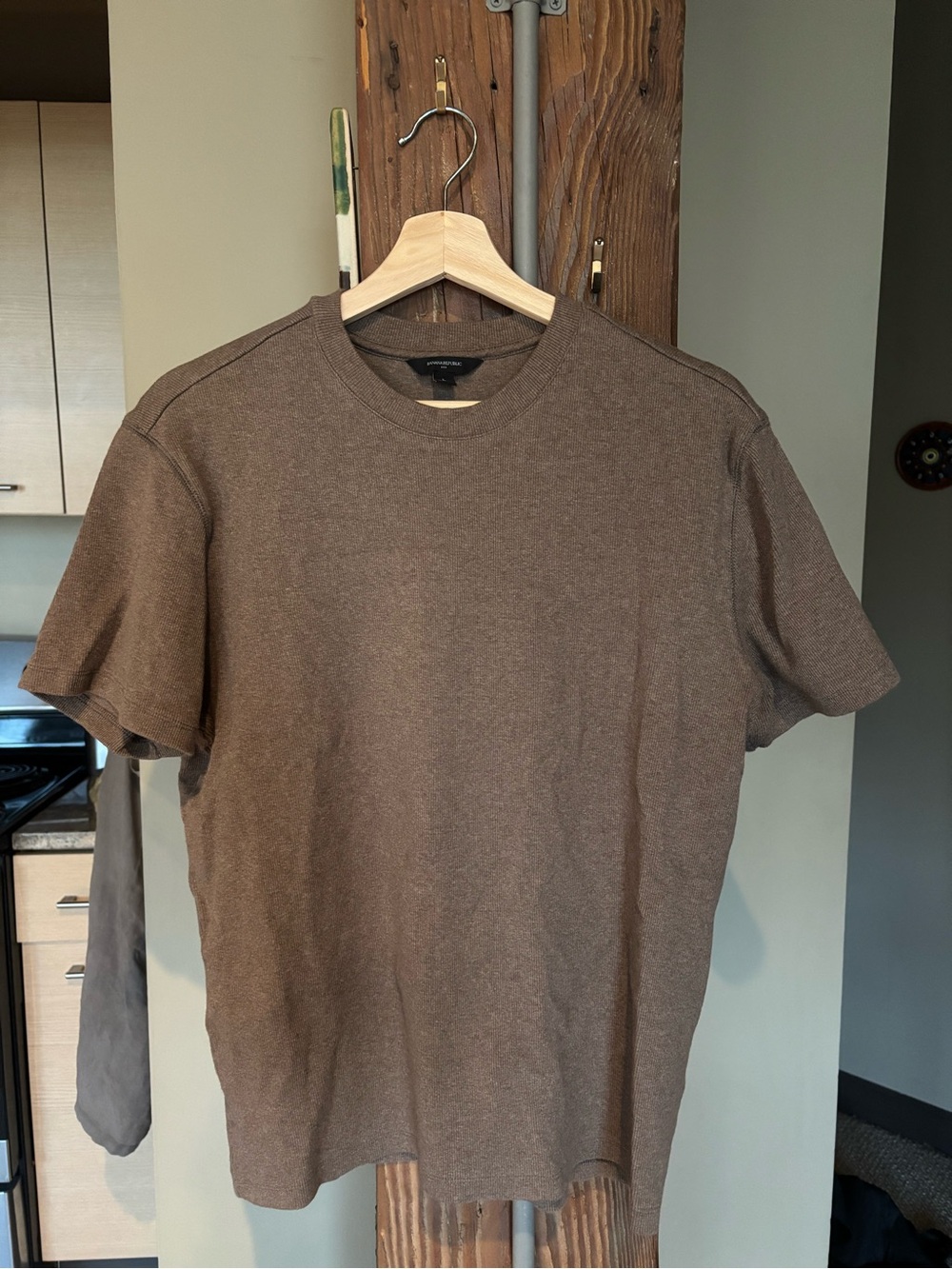 Men's Banana Republic Brown Knit Crew Neck T-Shirt